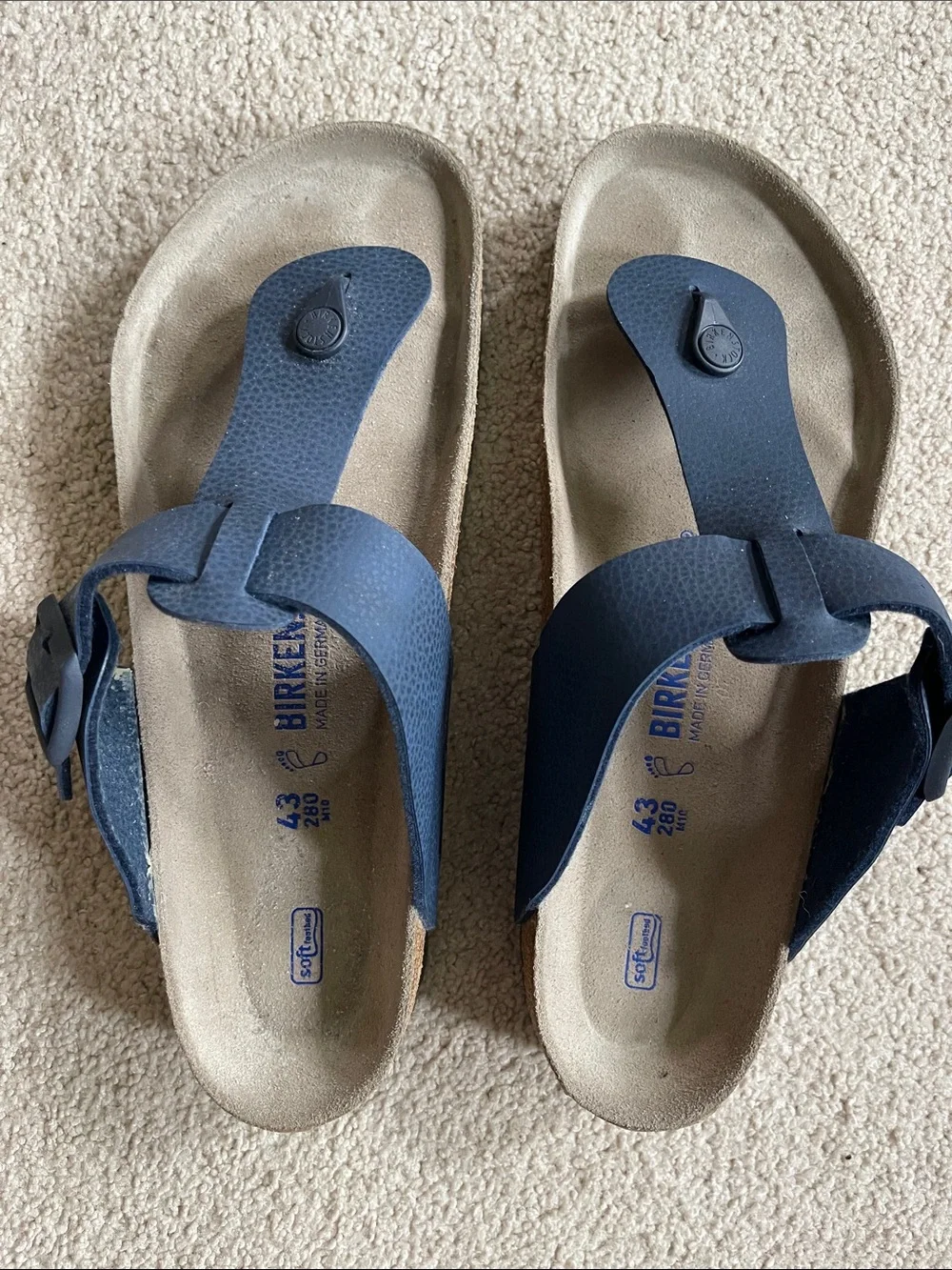 Birkenstock Navy Blue Single-strap Thong Sandals